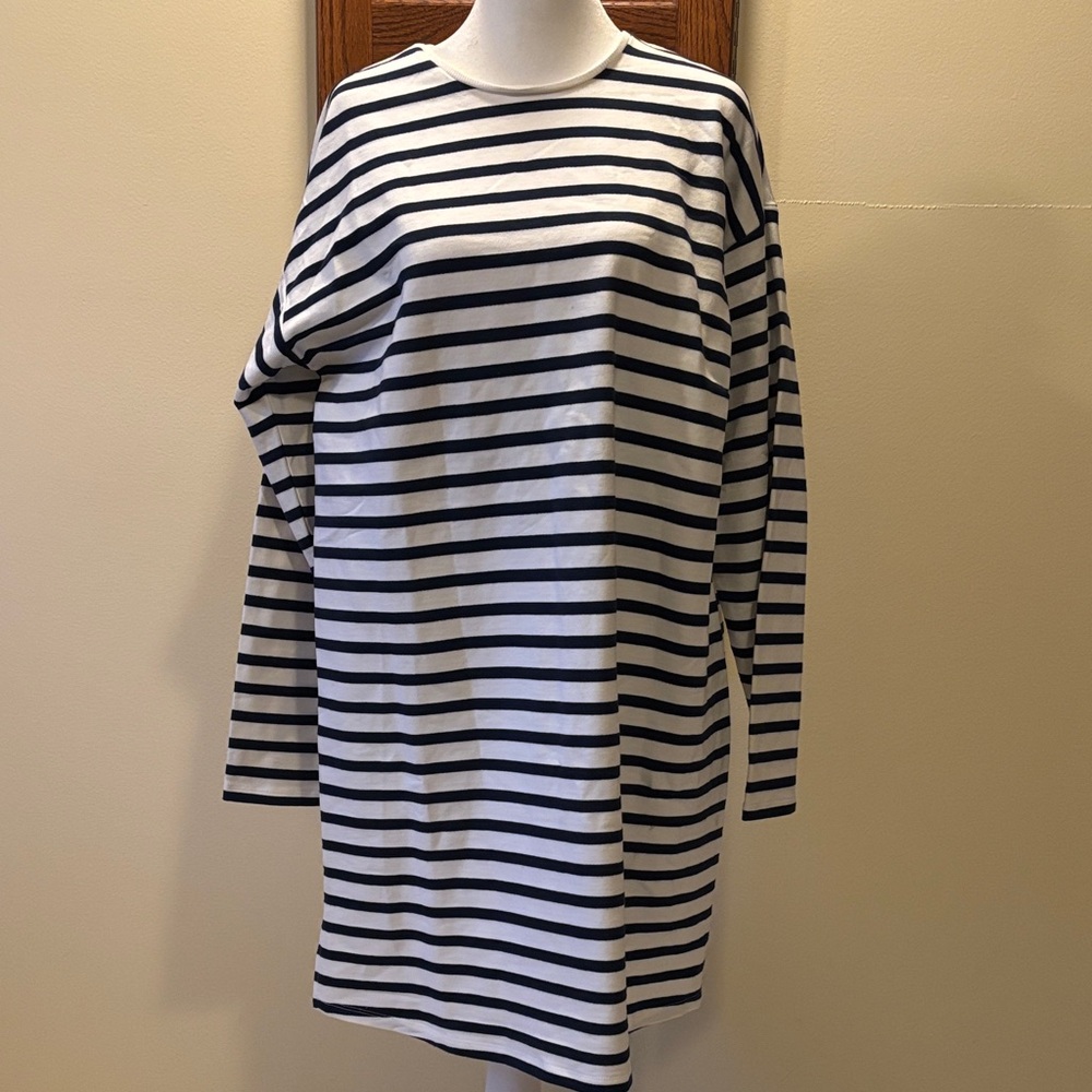 ASOS Navy and White Striped Maternity Dress - US size 6